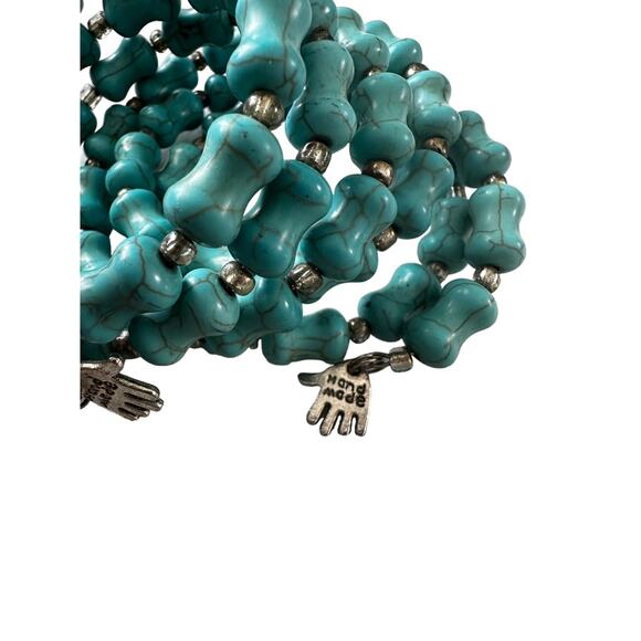 Faux Turquoise Wrap Bracelet - Picture 3 of 8